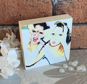 Personalised Handmade Photoblock BFF Instagram Friends Unique Keepsake Gift - Picture 1 of 12