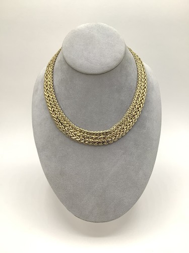 Collana Vintage Givenchy Pesante Tripla Catena Tono Oro 16 18" ��