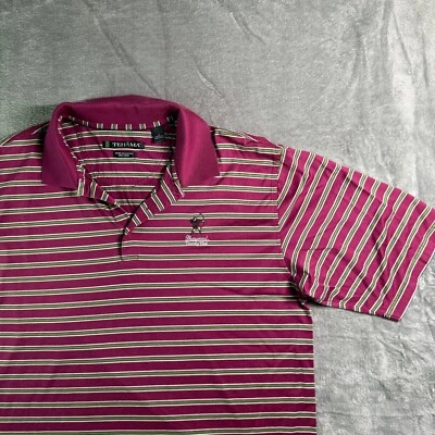 Polo de Golf Tehama Sherwood Country Club Rayas Doble Mercerizado Algodón Pima L Foto 1 de 4