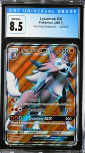 Pokemon 2017 Burning Shadows Lycanroc GX Full Art CGC 8,5 136/147 - Bild 1 von 1