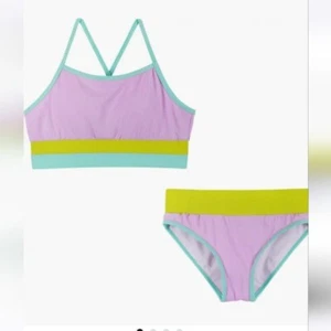 Andy & Evan Kids' Rib Colorblock Two-Piece Swimsuit NWOT - Picture 1 of 8