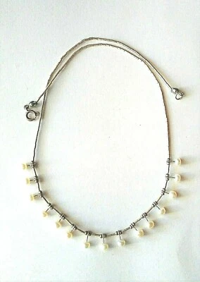 Collar de perlas de plata de ley Foto 1 de 4