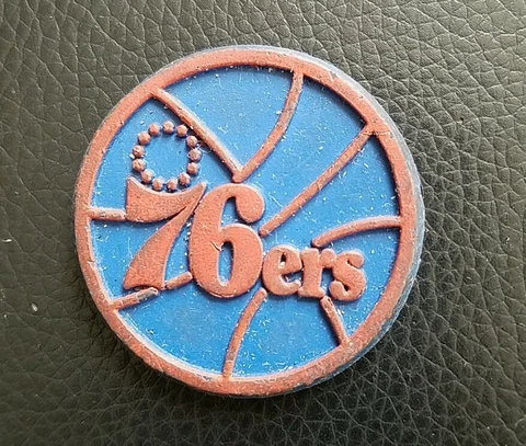PHILADELPHIA 76ers 🏀 Vintage NBA Rubber Basketball Fridge Magnet Standing Board Cover