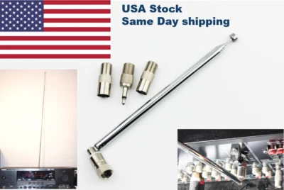 F Type Telescopic Aerial Antenna 75 Ohm with TV / 3.5 Adapter Bose Wave Radio FM Foto 1 de 4