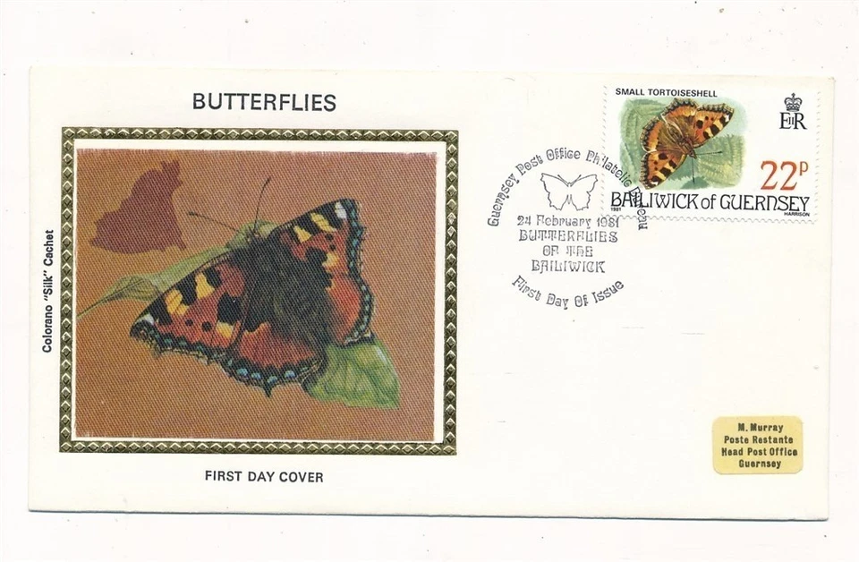 D462090 D415357 Guernsey FDC Butterflies Small Tortoiseshell - Image 1 of 1