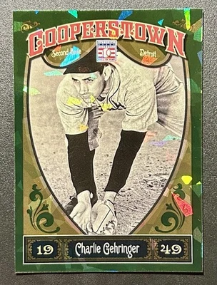 2013 Panini Cooperstown Collection - Charlie Gehringer #46 Green Crystal Shard - Image 1 of 2