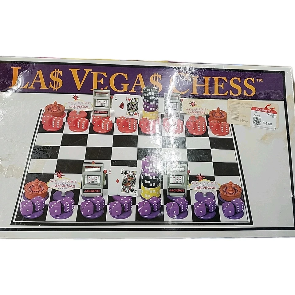 Vintage Las Vegas Chess Set Complete Big League Promotion Made In Usa - Image 1 of 4