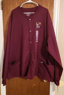 NWT Men’s Cherokee Workwear Maroon Dental Scrubs Long Sleeve Size 4XL Foto 1 de 4