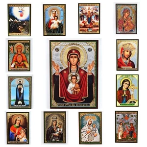 Ikone Gottesmutter geweiht икона Богородица освящена ламинирована 8x6 cm (А, B) - Picture 1 of 14