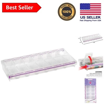 Durable Craft Organizer with 14 Locking Compartments - BPA Free Plastic Design - Image 1 of 4