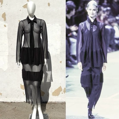 Vestido Comme des Garçons AW 1993 Vintage Transparente Mate Deconstrucción Look 58 Foto 1 de 4
