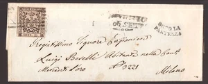 Italia Modena, 25 c. camoscio chiaro su lettera per Milano -DG85 - Imagen 1 de 4