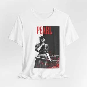 T-shirt grafica unisex Iconic Pearl Horror - perfetta per gli appassionati di horror - Foto 1 di 11