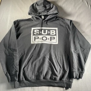 Sub Pop Hoodie Herren Large Seattle Washington Records Grunge Punk Box Logo  - Bild 1 von 5