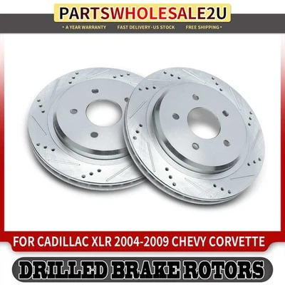 Rotores de freno traseros perforados para Cadillac XLR 2004-2009 Chevy Corvette 1997-2013 Foto 1 de 4