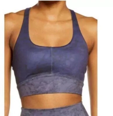 Nuevo con etiquetas Sujetador deportivo Zella para mujer talla XS Renovar azul estampado jaspeado Longline espalda deportiva Foto 1 de 4