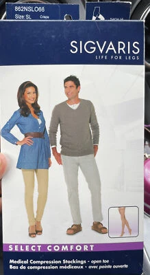 Sigvaris 862NSLO66  Select Comfort Calf, Large, Long, OPEN TOE CRISPA  20-30mmHG - Image 1 of 4