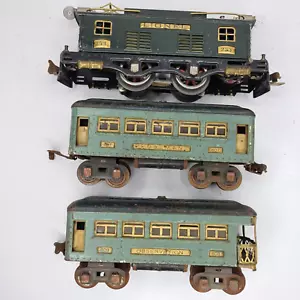 LIONEL 253 LOCOMOTIVE ENGINE & 607 PULLMAN CAR & 608 OBSERVATION CAR 0 GAUGE SET - Picture 1 of 24
