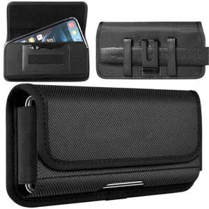 For iPhone 15 Pro Max 14 13 12 11 XS Nylon Belt Clip Holster Carrying Pouch Case - Picture 1 of 10