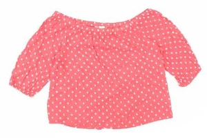 H&M Womens Pink Cotton Blend Blouse Size 14er - Picture 1 of 12