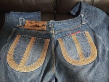 EVISU Jeans Denim Pants Indigo Blue Embroidery Lot.1926 686YR W30 L31 Used