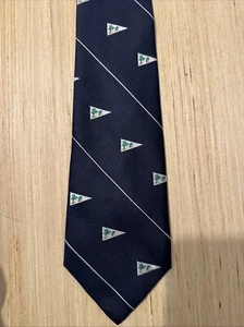 vintage mens neck tie Navy Blue Palm Trees Rose Wind Sport aware - Picture 1 of 7