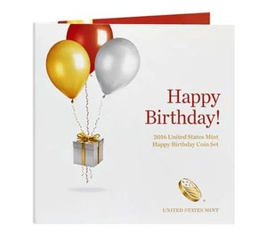 2016 S US Mint SOLD OUT Happy Birthday Proof 5 Coin Set with Gift Card Folder  - Picture 1 of 3
