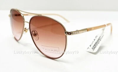 NUEVO CON ETIQUETAS TAHARI TH794 Marrón Dorado Aviador Auténticas Gafas de Sol Idea de Regalo /1018/Nuevo Foto 1 de 4