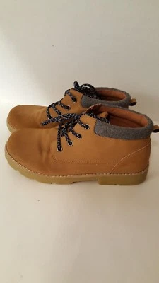 Gymboree Size 4 Boys Hiking Mid Top Shoes Brown Suede Lace Up - Image 1 of 4
