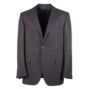 Caruso Regular-Fit Gray-Brown Layered Check Wool Suit 44R (Eu 54) NWT - Picture 1 of 9