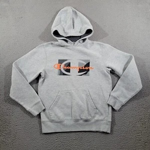 Champion Hoodie Boys Large Gray Logo Pullover Sweater Athletic Sportswear - Picture 1 of 11
