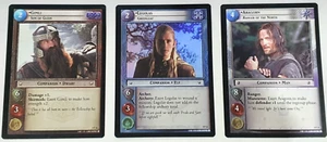 3 FOIL Premium Aragorn Legolas Gimli in toploader Lord of the Rings LOTR CCG TCG - Picture 1 of 5