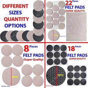 Furniture Sticky Round Felt Pads Adhesive Chair Legs Wood Floor Protectors Cap - Picture 1 of 8