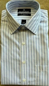 Hart Schaffner Marx Mens New $100 Pima Cotton Button Shirt Fitted 16.5 - 34 L LG - Picture 1 of 7