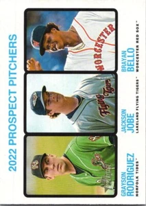 2022 Topps Heritage Minor League #183 G Rodriguez / J Jobe / B Bello - Picture 1 of 2
