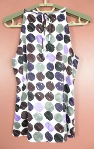 TB14686- ANN TAYLOR Women Polyester Halter Top Sequined Multicolor Geo Lined 2P - Picture 1 of 8