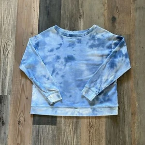 SPLENDID Ladies Thermal Tie Dye Long Sleeve BLUE Waffle Top Size: Small (S) - Picture 1 of 16