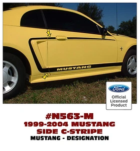 N563-M 1999-04 MUSTANG - SIDE C-STRIPE KIT - MUSTANG CUTOUT - LICENSED - Bild 1 von 1