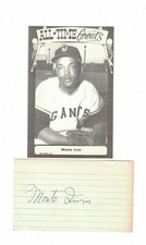 Monte Irvin New York Giants Signed Index Card W/1973 TCMA Photo Card W/COA