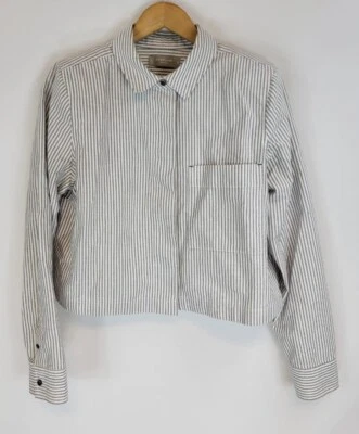 Everlane Gray/White Striped Jacket Blazer Cotton Button Down Womens 6 Foto 1 de 4