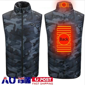 Vest Heated Jacket Electric USB Thermal Warm Heat Pad Winter Body Warmer Unisex - Picture 1 of 13