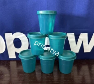 Tupperware Tupper Mini Enanos Contenedor 2oz Juego de 6 Pavo Real Verde Oscuro Nuevo - Imagen 1 de 2