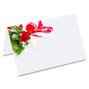 Tarjetas de mesa PRICARO ""Elegancia"" rojas 50 piezas tarjetas de asiento tarjetas de nombre - Imagen 1 de 5