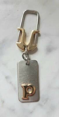 Silver And Gold Plated Keychain letter *p* - Image 1 of 2