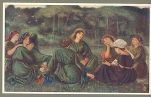 Original c1905 Lithograph Pre-Raphaelite Burne-Jones Antique Print GREEN SUMMER - Picture 1 of 2