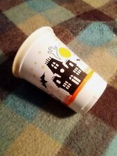  Vintage -Hefty Plastic drinking cup Halloween  scenes haunted house, bats