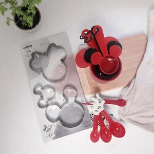 Disney Mickey Mouse Baking Set Cookie Cutters Steel + Measuring Cups Spoons Plas - Picture 1 of 11