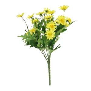 Faux Silk Artificial Oxeye Daisy Flower Bush 33cm/14 Inches Tall Yellow - Picture 1 of 1