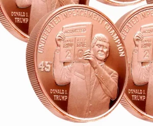 President Donald Trump 1oz .999 Fine Round Coin - Undefeated Impeachment - Picture 1 of 2