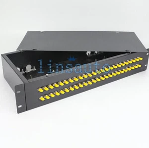 1x Fiber Optic Terminal Box 48 core ST UPC Adapter Pigtail 48 Ports Patch Panel - Afbeelding 1 van 1